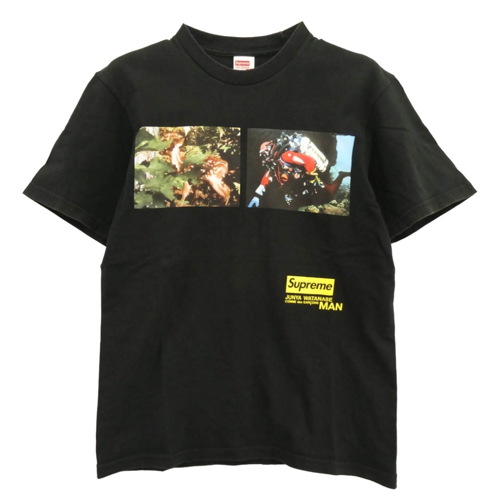 Supreme シュプリーム Tシャツ 21AW ×JUNYA WATANABE COMME des GARCONS MAN ジュンヤ ワタナベ コムデギャルソン マン Nature Tee ネイチャー 半袖 Tシャツ ブラック系 S【中古】