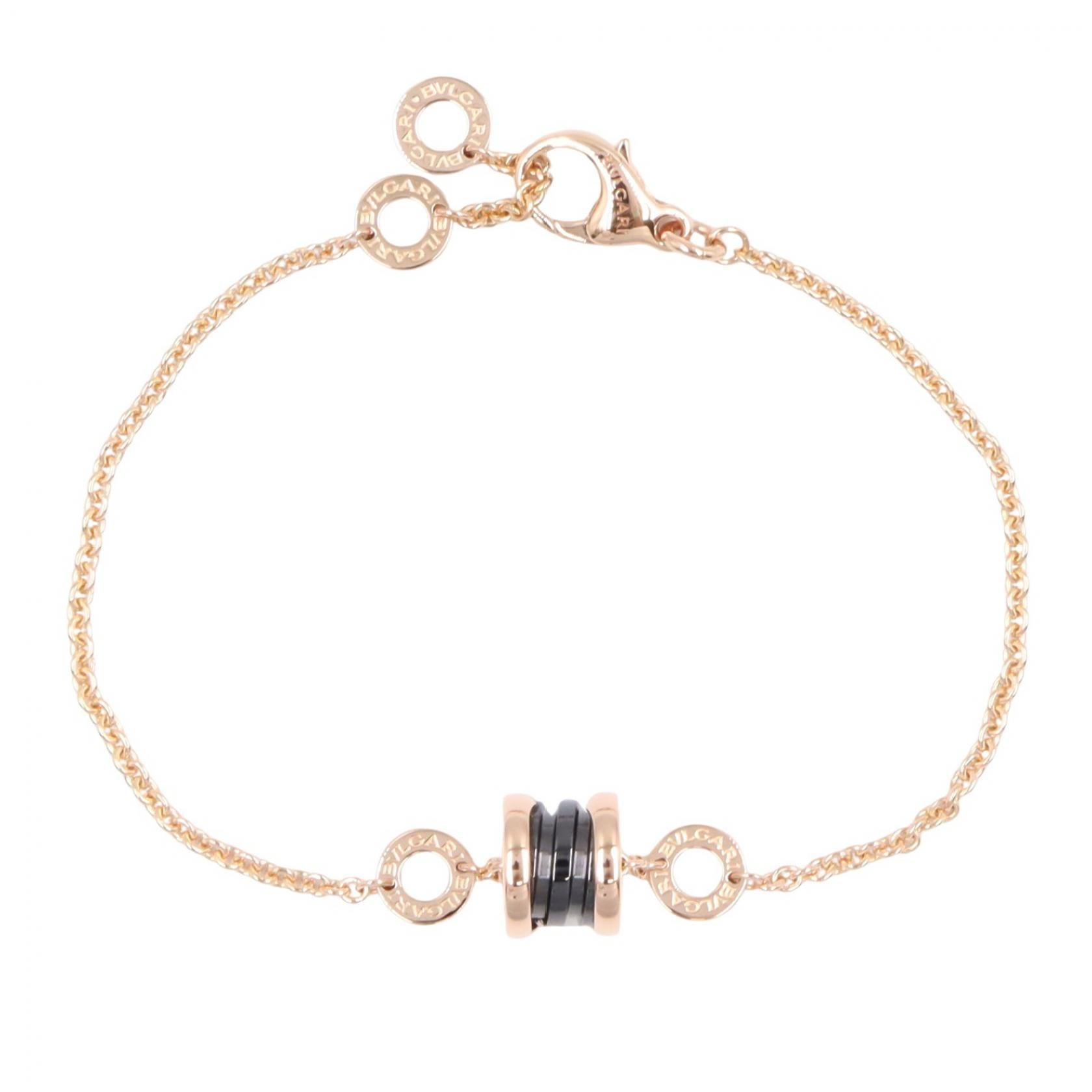 ブルガリ BVLGARI B-zero1 ビーゼロワン エレメント ブレスレット スモール ブレスレット アクセサリー K18PG(ピンクゴールド) セラミック レディース ゴールド系 / ブラック系 【中古】