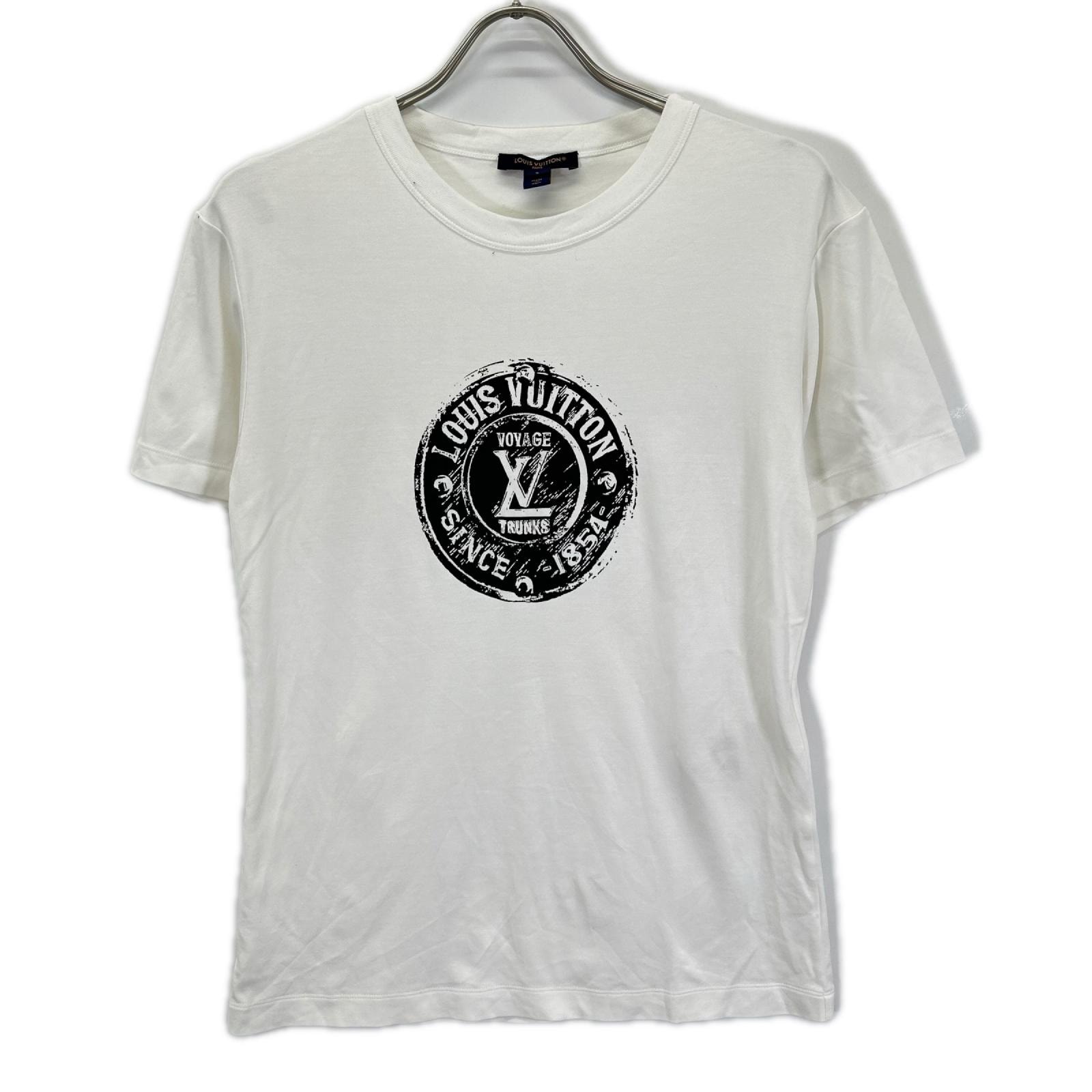 ルイヴィトン 25年製 RW252WW UNI FTTS07 ホワイト LVスタンプ Tシャツ S