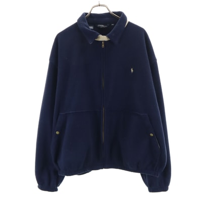 Polo by Ralph Lauren ポロバイラルフローレン 90s USA製 オールド スウィングトップ フリースジャケット XXL ネイビー ボア