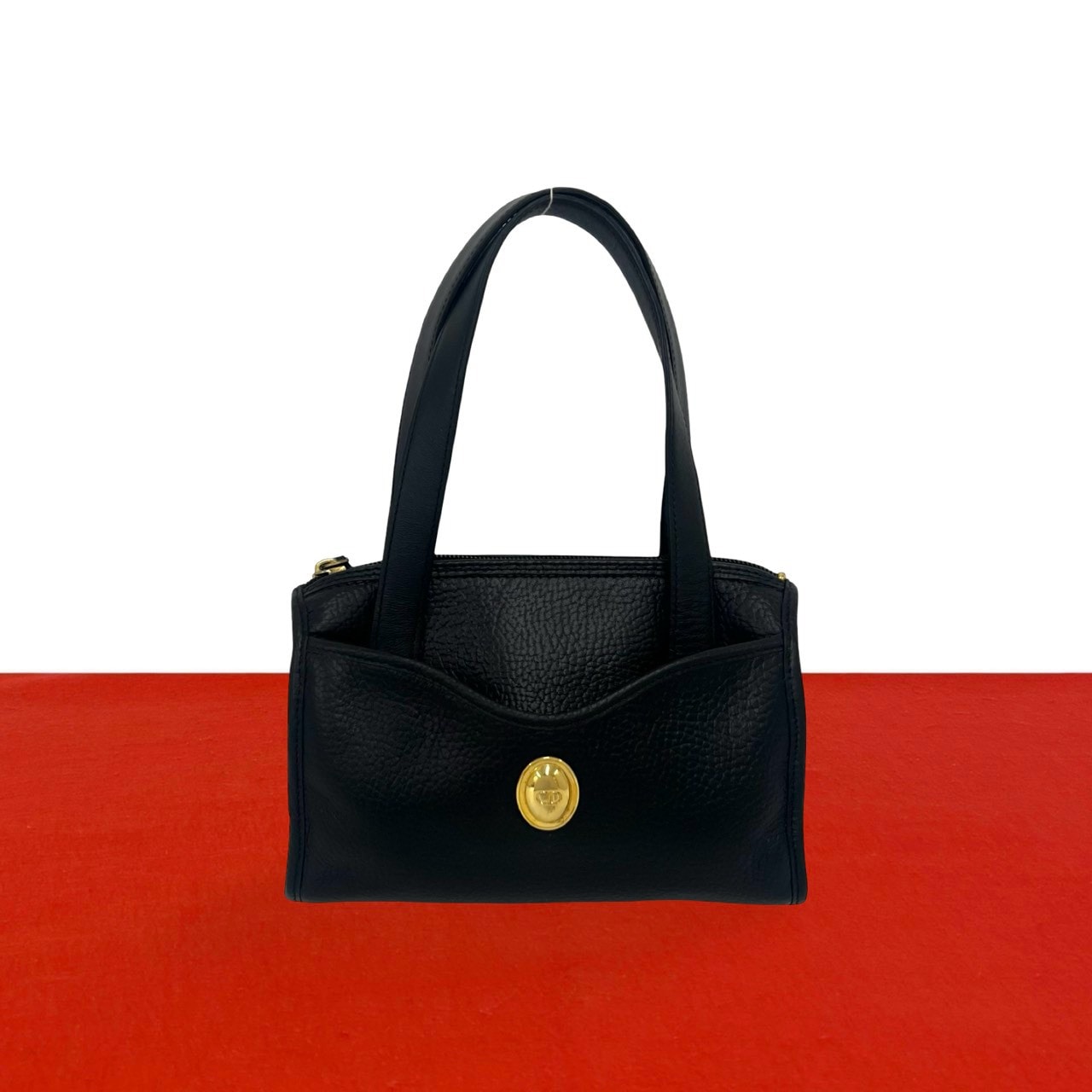 Christian Dior ディオール CD ロゴ金具 レザー ハンドバッグ ブラック
24771