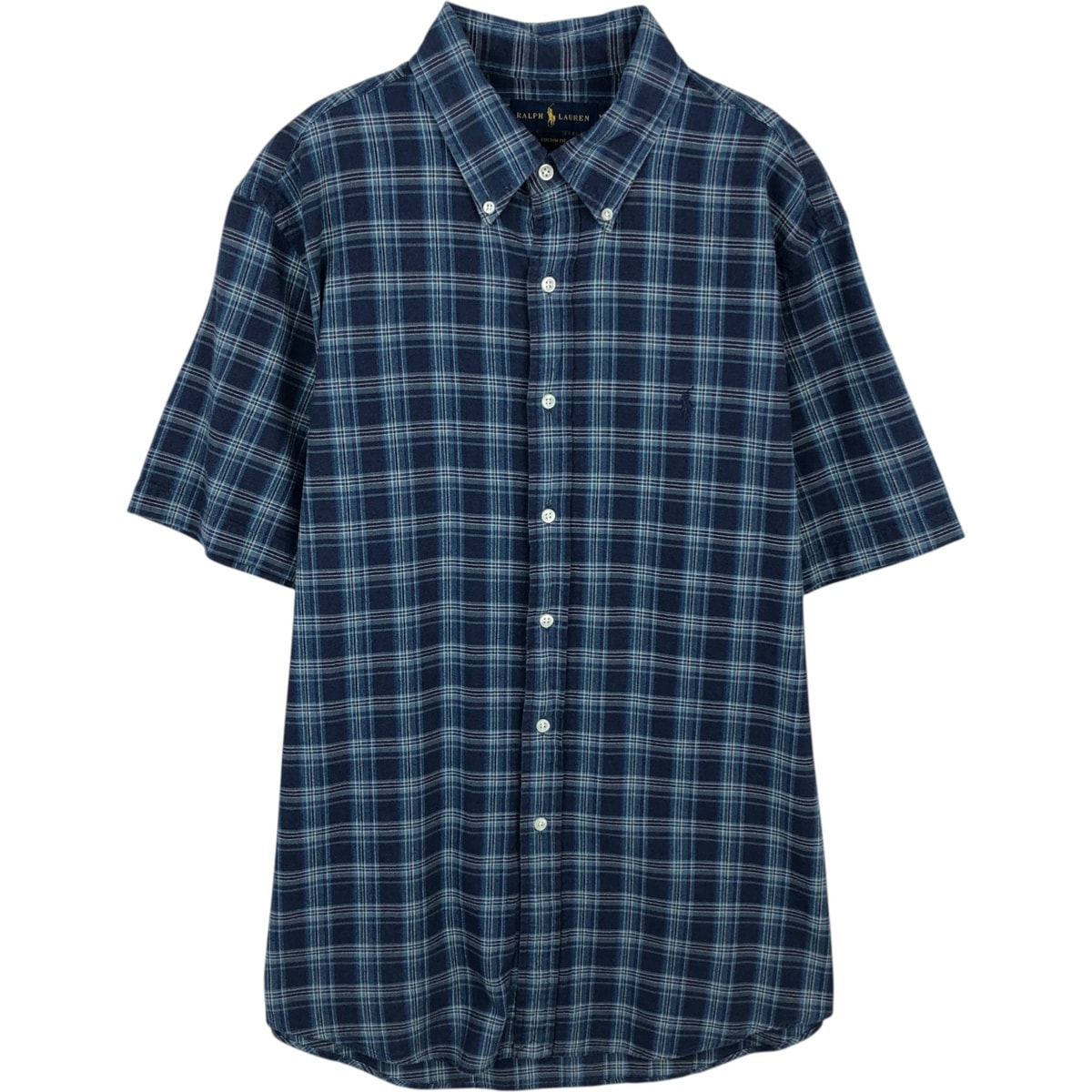 古着 ラルフローレン Ralph Lauren CUSTOM FIT 半袖 ボタンダウン チェックシャツ メンズXL相当/eaa477599