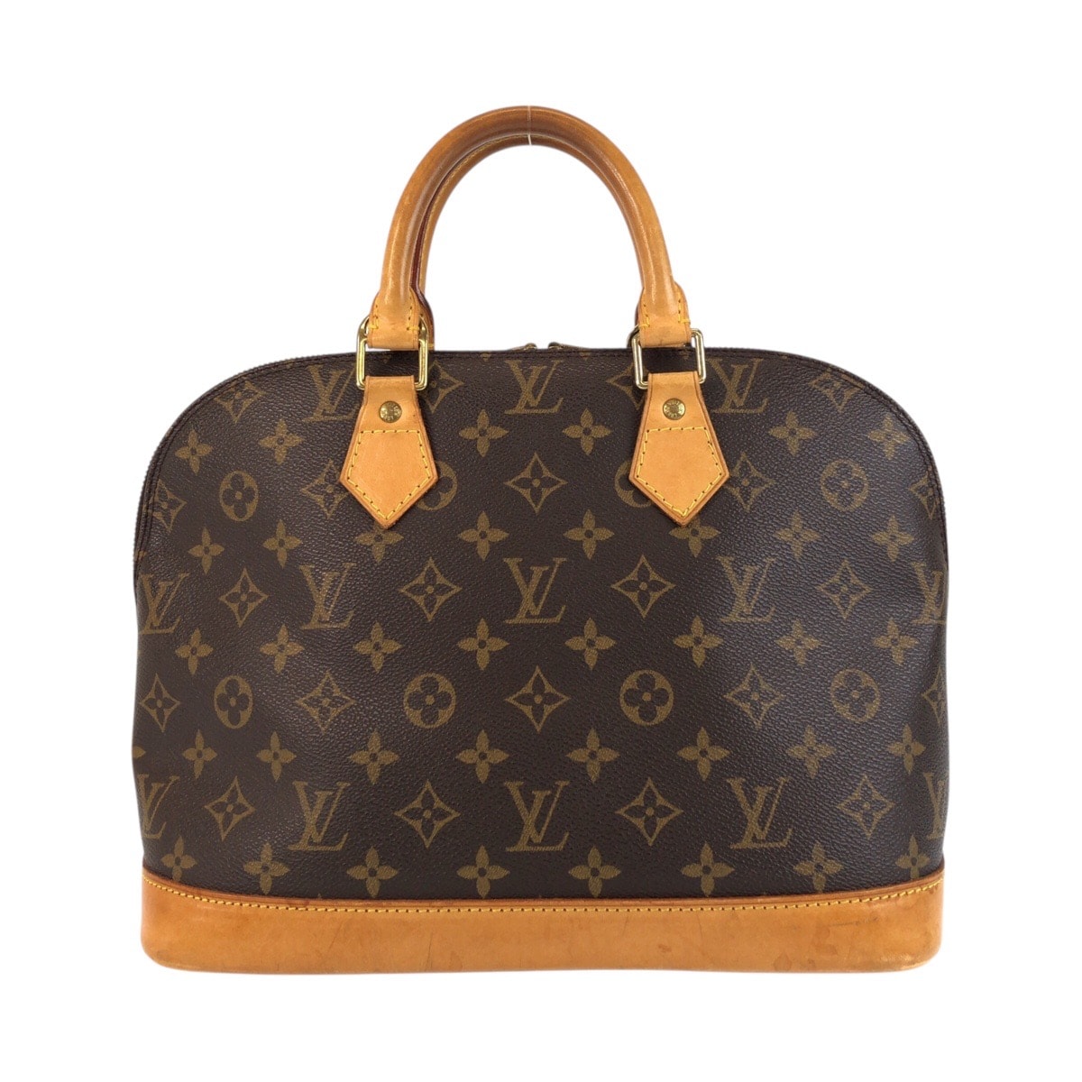 LOUIS VUITTON ルイヴィトン モノグラム アルマ ブラウン ゴールド金具 PVC レザー/ ハンドバッグ 505581 【中古】