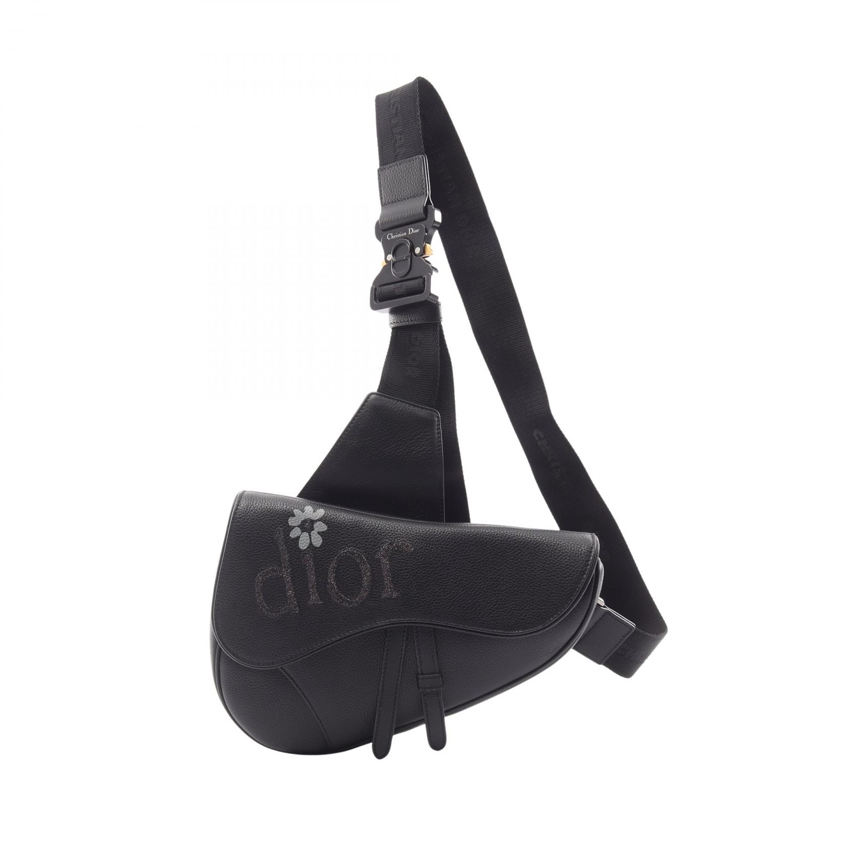 ディオール Dior DIOR × ERL SADDLE サドル ウエストバッグ ボディバッグ バッグ レザー メンズ ブラック系 1ADPO093 【中古】