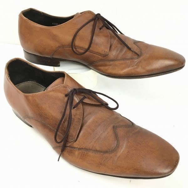 試着交換OK!ポールスミス イタリア製 ウイングチップ ビジネスシューズ〈ブラウン/茶/BROWN〉size44 27.5-28.0-28.5/メンズ//men's 菅NO.WZG-88