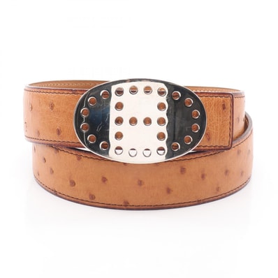 エルメス HERMES エヴリン ベルト 衣料品 オーストリッチ オーストリッチ ベージュ □B刻印(1998年製造) レディース ベージュ系 【中古】