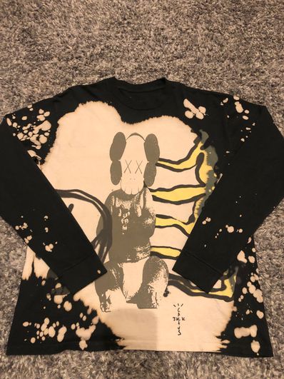 Travis Scott Cactus Jack x KAWS For Fragment L S Tee "Gray"