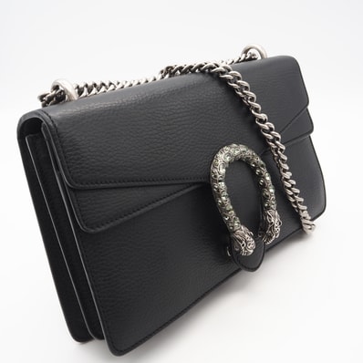 美品 GUCCI グッチ ディオニュソス チェーンショルダーバッグ 400249 ショルダーバッグ ブラック レザー レディース