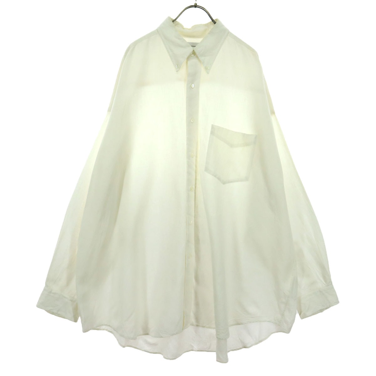 Graphpaper グラフペーパー 長袖 リネン オーバーサイズド ボタンダウンシャツ F ホワイト Linen Oversized