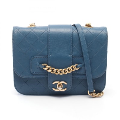 シャネル CHANEL マトラッセ ショルダーバッグ バッグ キャビアスキン(グレインドカーフ) レディース ブルー系 【中古】