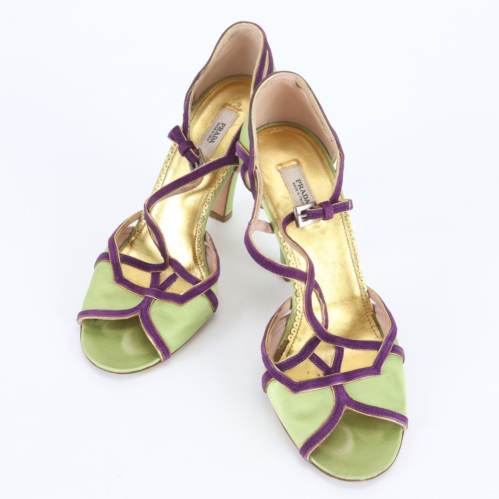 ■美品 プラダ オープントゥ 34 1/2サンダル