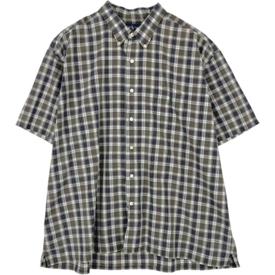 古着 ラルフローレン Ralph Lauren GREGGOR ボックスシャツ 半袖 ボタンダウン チェックシャツ メンズXXL相当/eaa623587