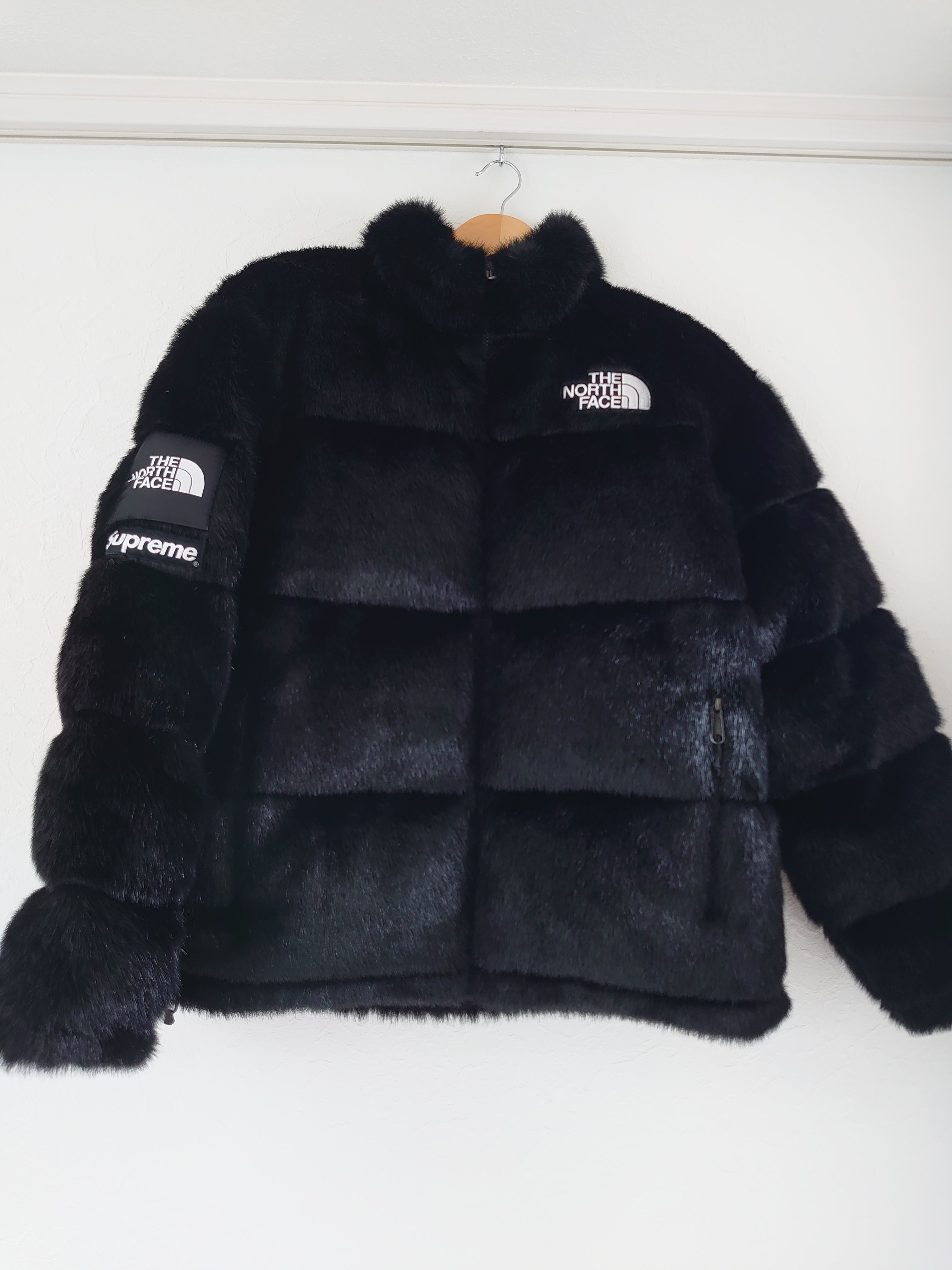 Supreme x The North Face Faux Fur Nuptse Jacket "Black"