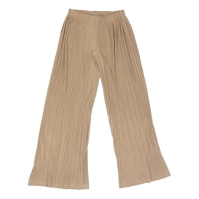 ISSEY MIYAKE イッセイミヤケ パンツ IM22FF914 本ライン プリーツ加工 ロング パンツ ベージュ ベージュ系 2【中古】
