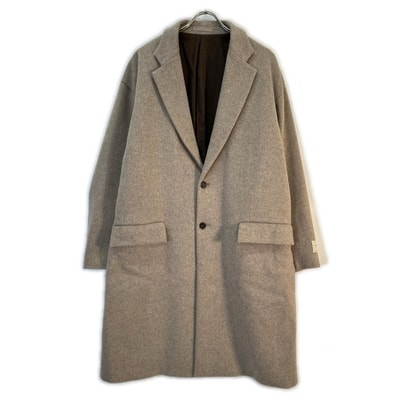 アダムエロペ ベージュ extra fine wool 140 ́s チェスターコート 表記なし