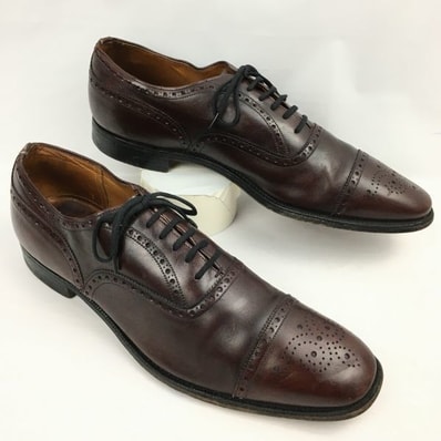 試着交換OK!80s-90s 3都市/旧Churchs チャーチ Vintage セミブローグ ビジネスシューズ バーガンディ 11D 27.5-28.0-28.5/メンズ//men's 菅NO.WZE-159