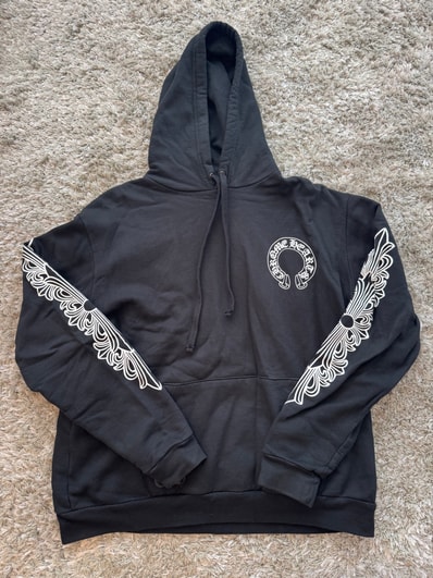 Chrome Hearts Horseshoe Floral Pullover Hoodie "Black"