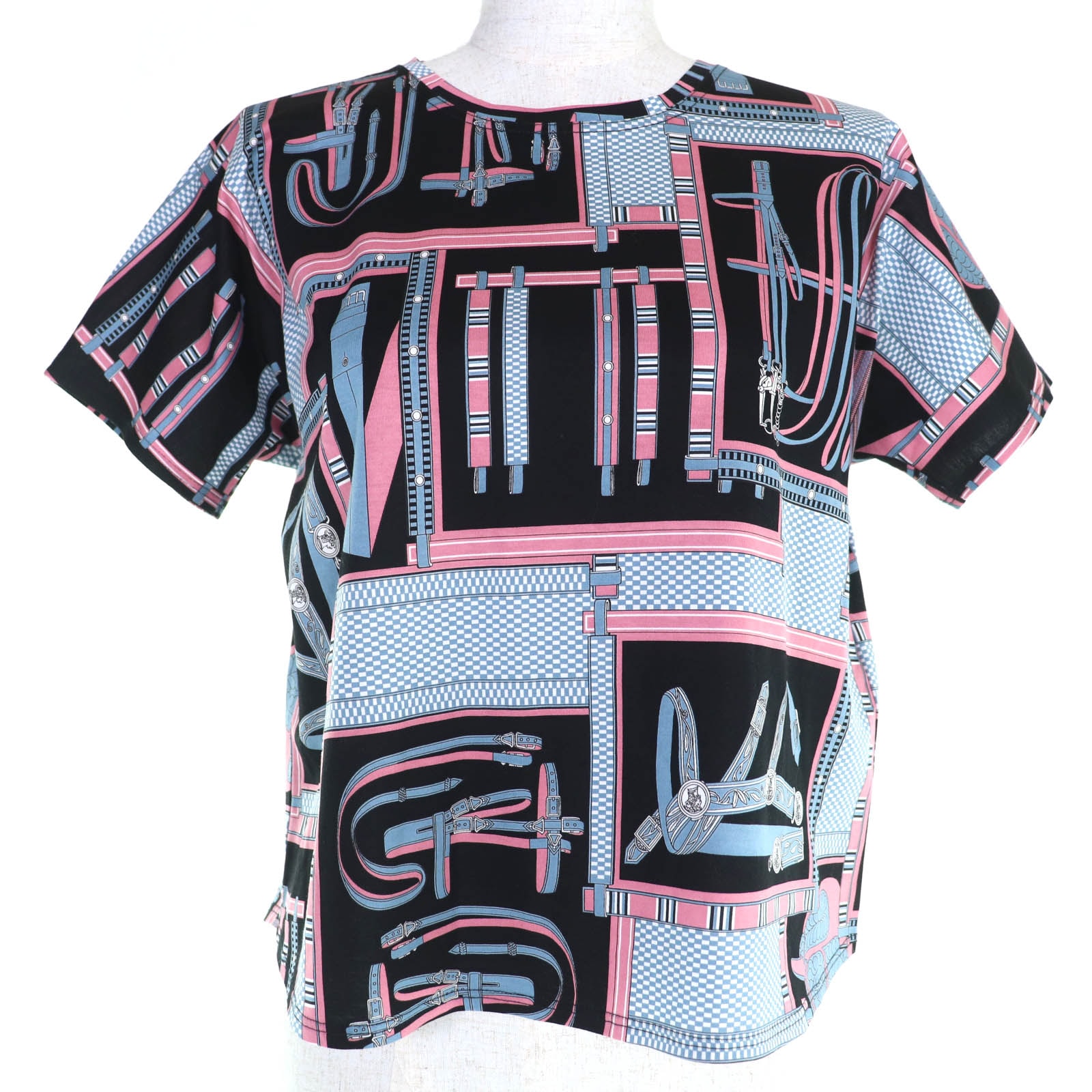 極美品 エルメス 半袖Tシャツ Lettres Equestres 36