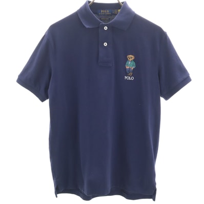 POLO RALPH LAUREN ポロラルフローレン ポロベア 半袖 ポロシャツ S ネイビー 鹿の子地