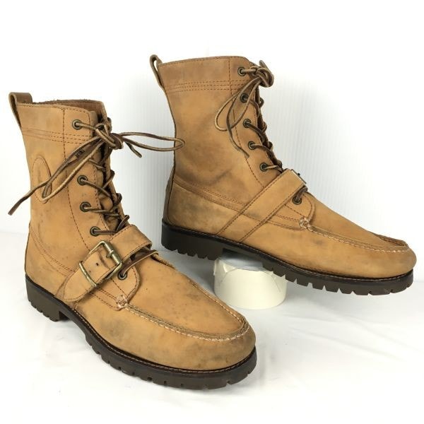 RALPHLASUREN POLO/ラルフローレン★レザーショートブーツ【10D/27.05-28.0/茶/BROWN】ワーク/カントリー/SHOES/LEATHER/ 管No.YS31