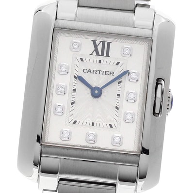 カルティエ タンクアングレーズ W4TA0003 レディース 【中古】