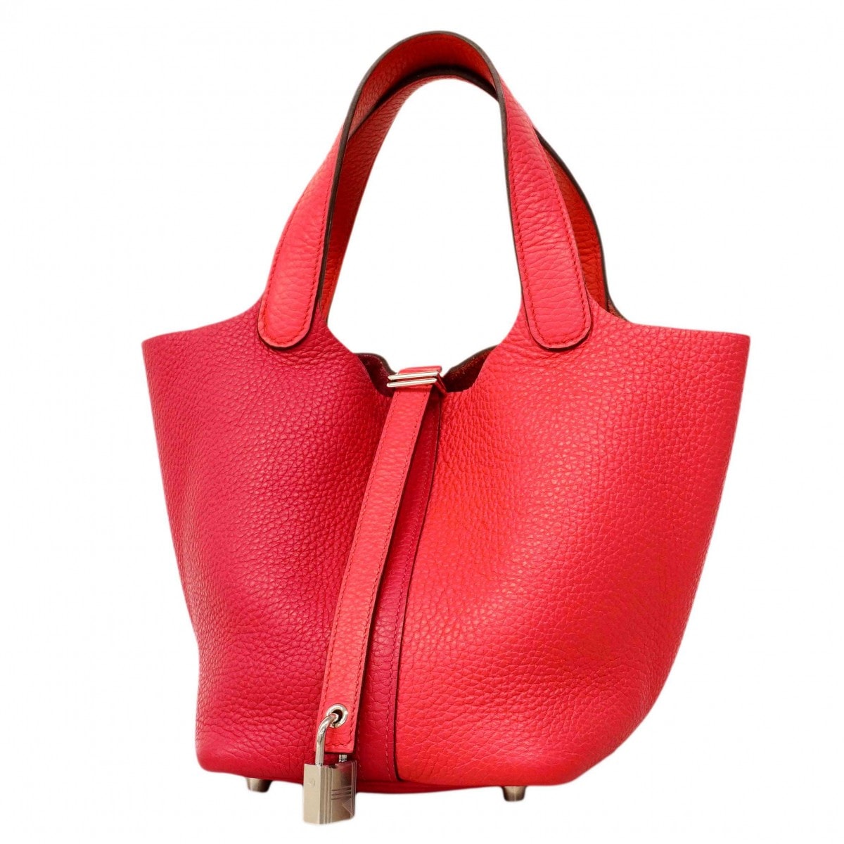 【6dd4574】エルメス ハンドバッグ ピコタンロックPM カザック トリヨンクレマンス ローズエクストリーム ローズメキシコ ルージュクー シルバー金具 Y刻印【中古】レディース