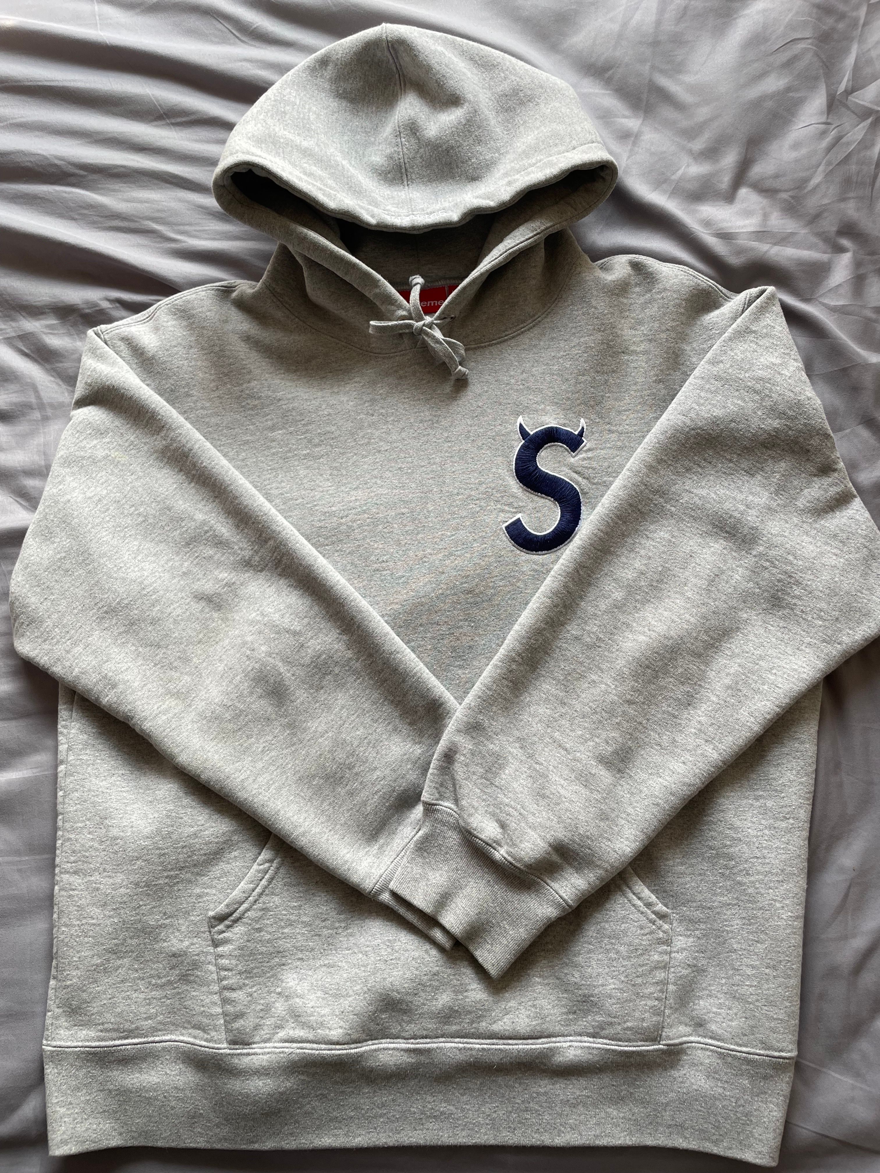 Supreme S Logo Hooded Sweatshirt "Heather Grey" (22FW)