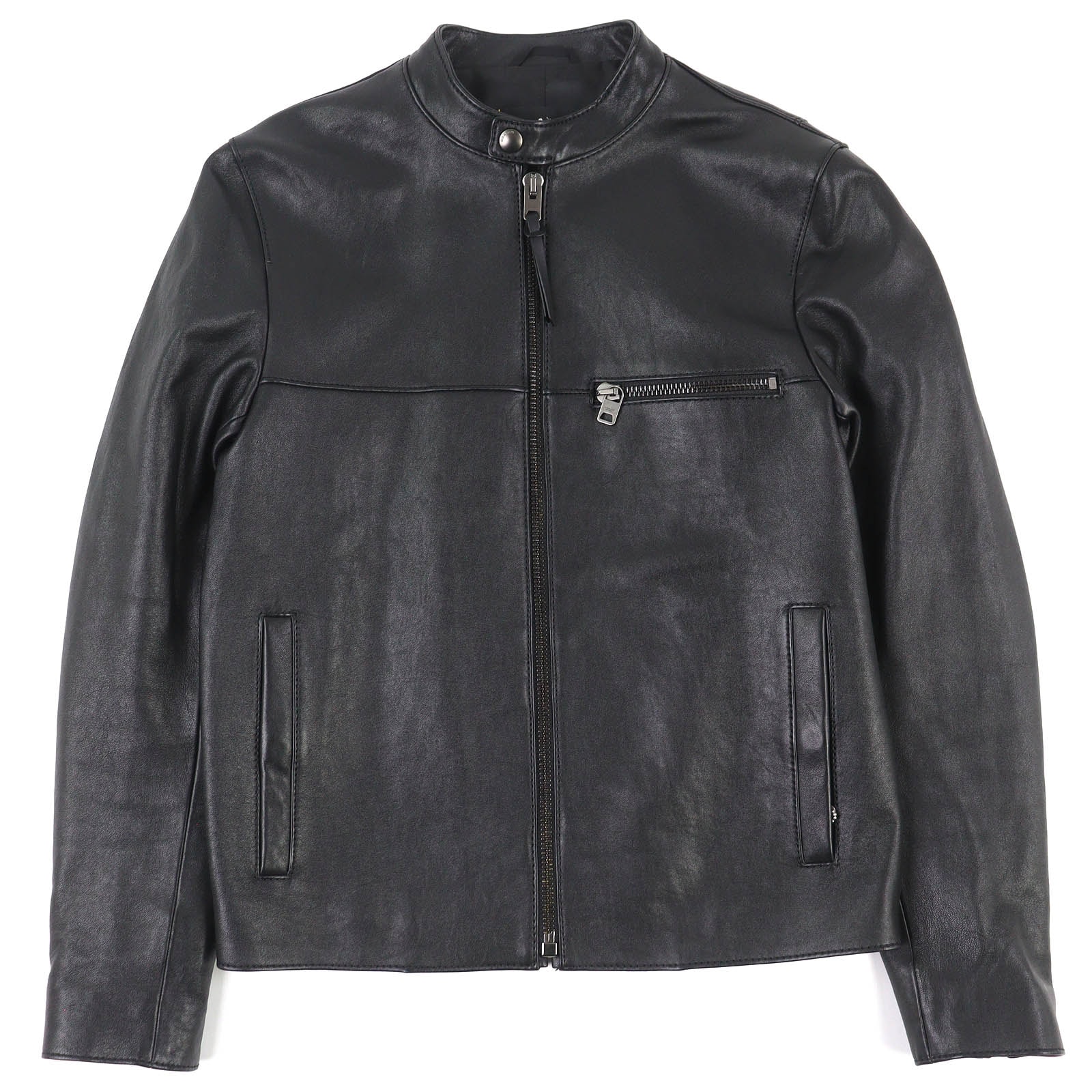 極美品 コーチ レザー レーサー ジャケット ブラック メンズ S 88799