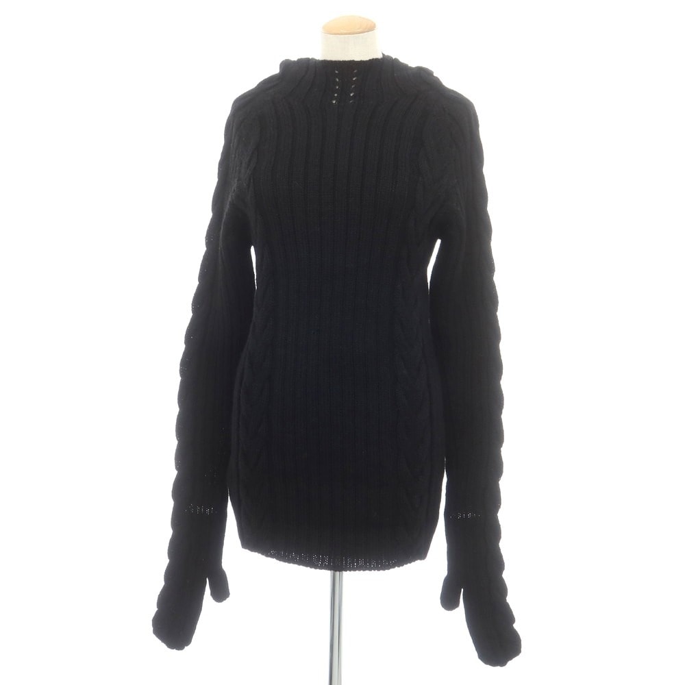 【中古】ジュンヤワタナベ JUNYA WATANABE 2024年秋冬 ウール ニットパーカー チャコールグレー【サイズM】【レディース】