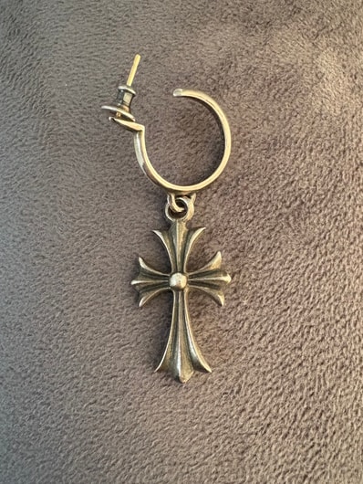 Chrome Hearts Hoop CH Cross Earrings "Silver"