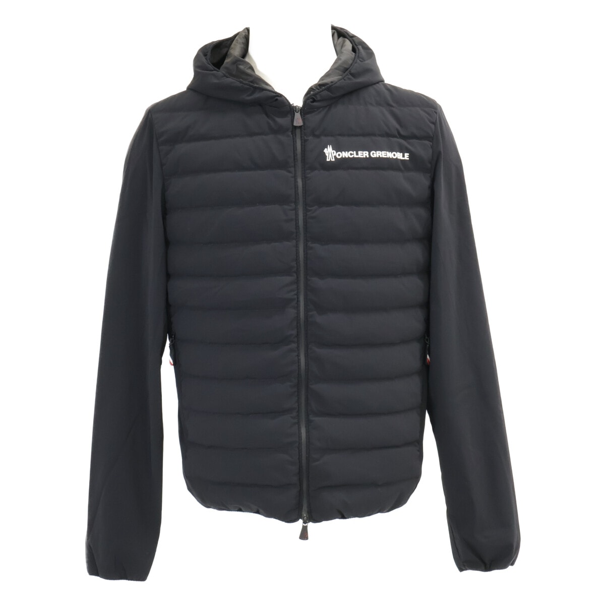 モンクレール GRENOBLEグルノーブル【美品/25年製】K20978G00032 MAGLIA CARDIGAN 2層ストレッチ素材 異素材MIXダウン入りジップアップパーカー M