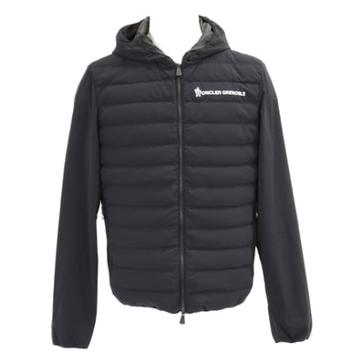 モンクレール GRENOBLEグルノーブル【美品/25年製】K20978G00032 MAGLIA CARDIGAN 2層ストレッチ素材 異素材MIXダウン入りジップアップパーカー M