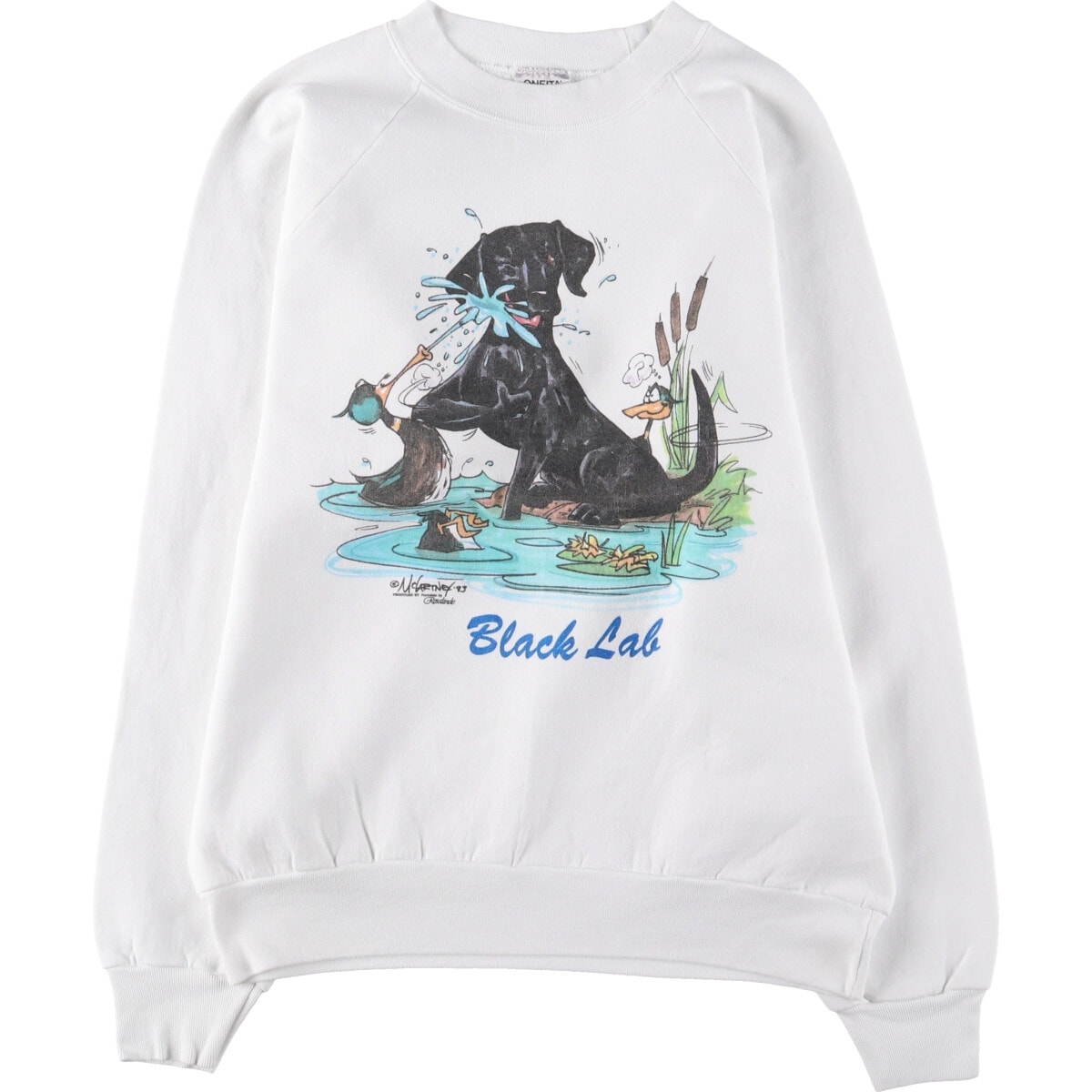 古着 90年代 オニータ ONEITA POWER-SWEATS アニマル スウェットシャツ トレーナー USA製 メンズXL相当 ヴィンテージ/eaa501113