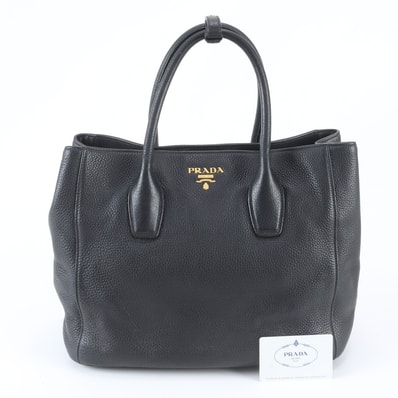 ■極美品 プラダ トライアングルロゴ BN2694 トート バッグ レザー