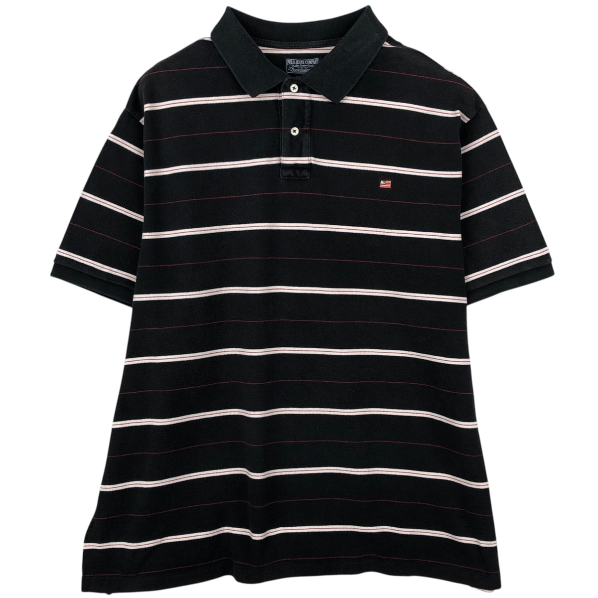 古着 ラルフローレン Ralph Lauren POLO JEANS COMPANY マルチボーダー 半袖 ボーダー ポロシャツ メンズXXL相当/eaa635240