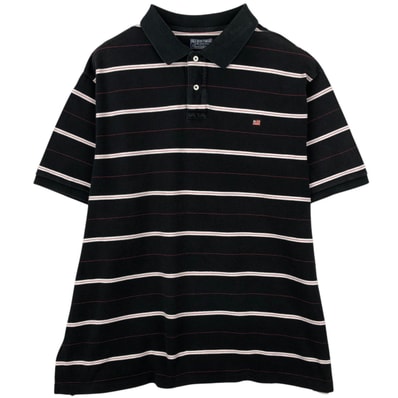 古着 ラルフローレン Ralph Lauren POLO JEANS COMPANY マルチボーダー 半袖 ボーダー ポロシャツ メンズXXL相当/eaa635240