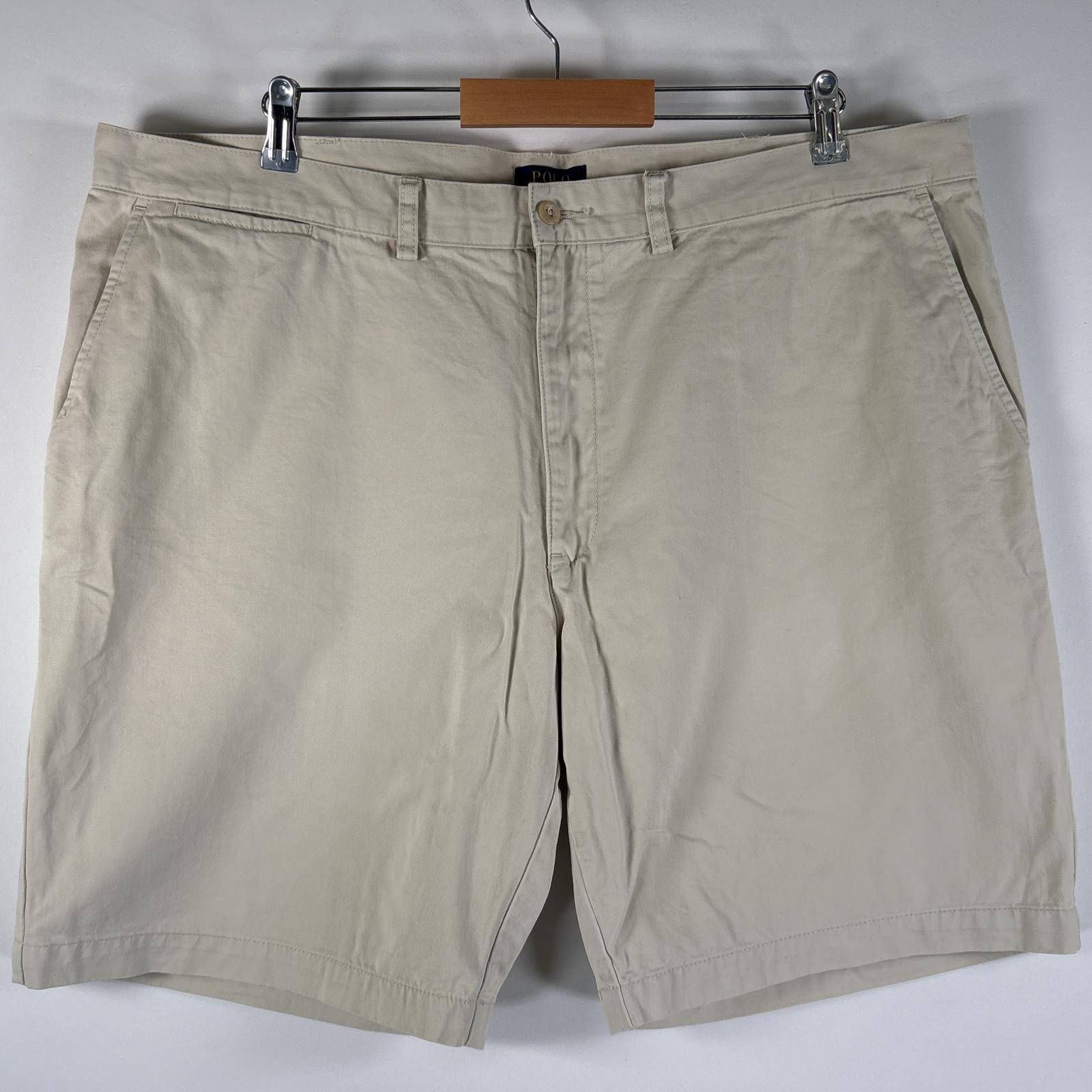 古着 ポロ・ラルフローレン POLO RALPH LAUREN ショートパンツ チノパン ポロチノ 大きいサイズ ワンポイントロゴ w42  ベージュ系 メンズ