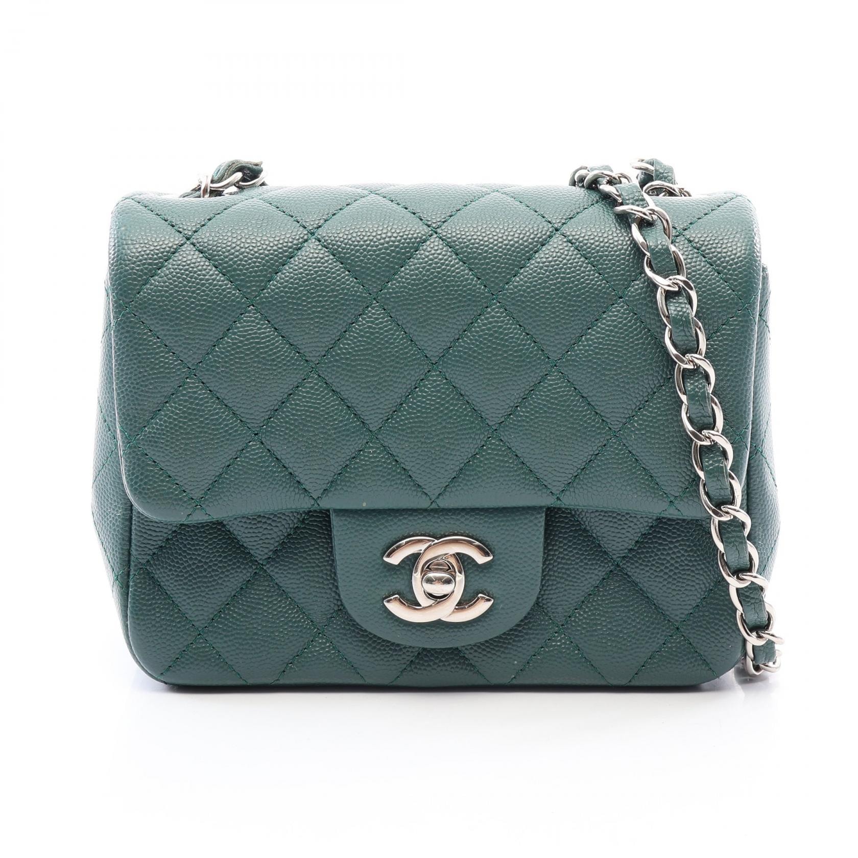 シャネル CHANEL ミニマトラッセ ショルダーバッグ バッグ キャビアスキン(グレインドカーフ) レディース グリーン系 【中古】