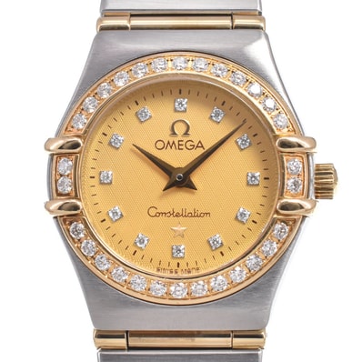 オメガ OMEGA 1267.15.00 コンステレーション ダイヤモンド ゴールド クォーツ レディース 美品 箱付き 腕時計 J#150477