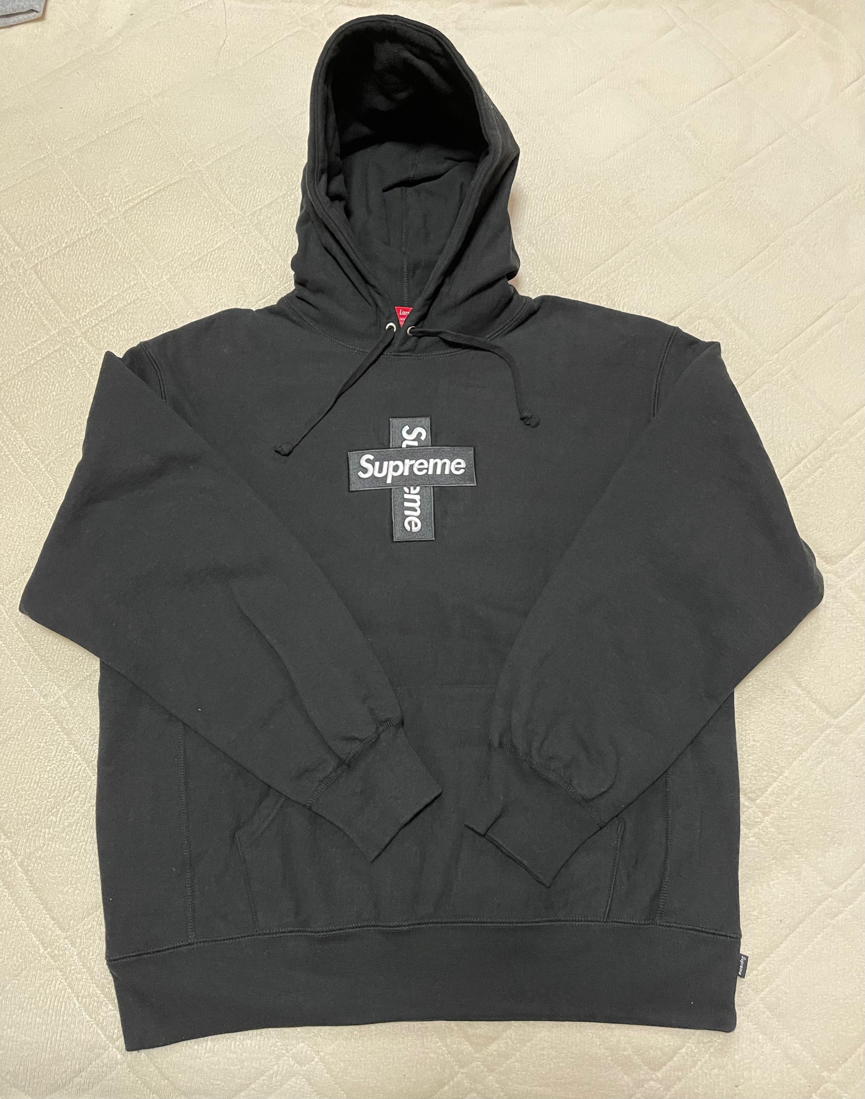Supreme Cross Box Logo Hooded Sweatshirt "Black"