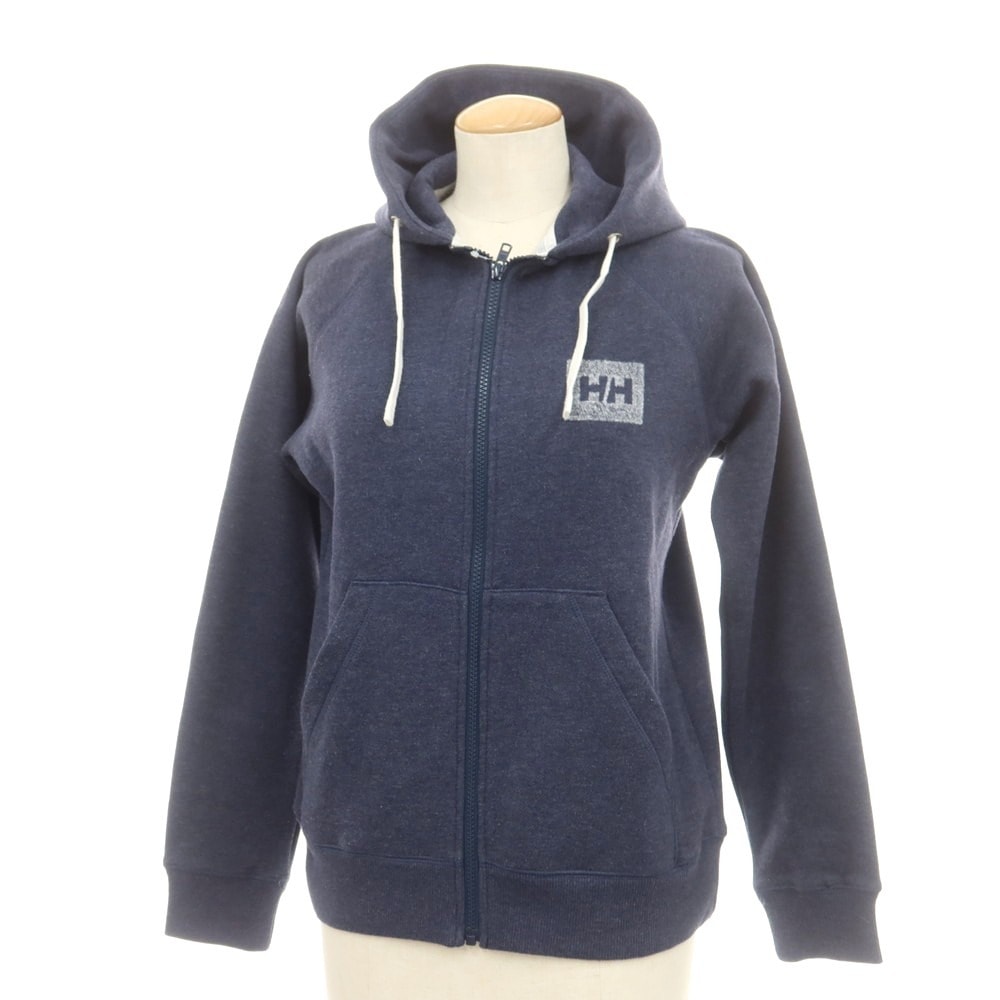 【中古】ヘリーハンセン HELLY HANSEN ポリエステルコットン スウェット パーカー 杢ネイビー【サイズWL】【レディース】