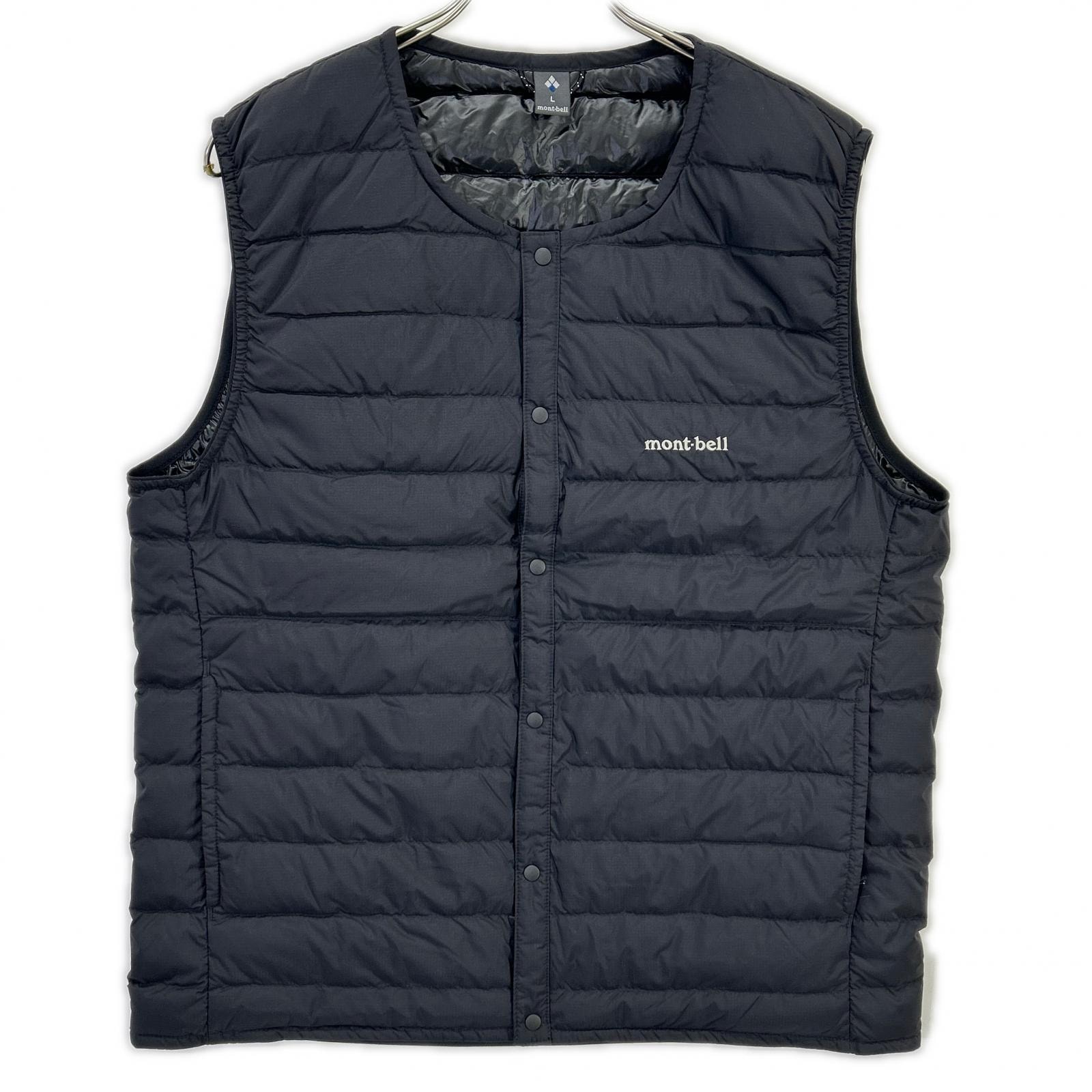 モンベル 1101670 ブラック スペリオダウン ラウンドネックベスト Men's L