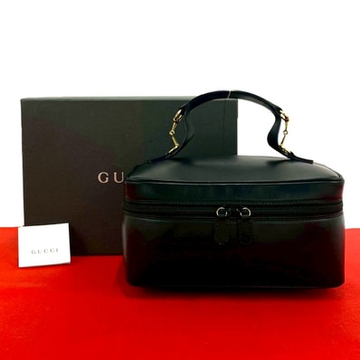 GUCCI グッチ ホースビット 金具 レザー ハンドバッグ ブラック
38154