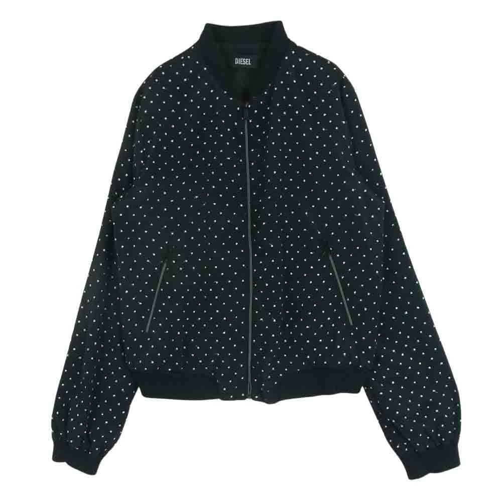 DIESEL ディーゼル ジャケット 染みドット柄 ポリエステル ジップアップ ジャケット インド製 ブラック系【中古】