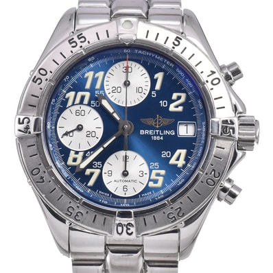 ブライトリング BREITLING A13335 コルト クロノグラフ デイト ブルー 自動巻き メンズ 良品 腕時計 R#148947