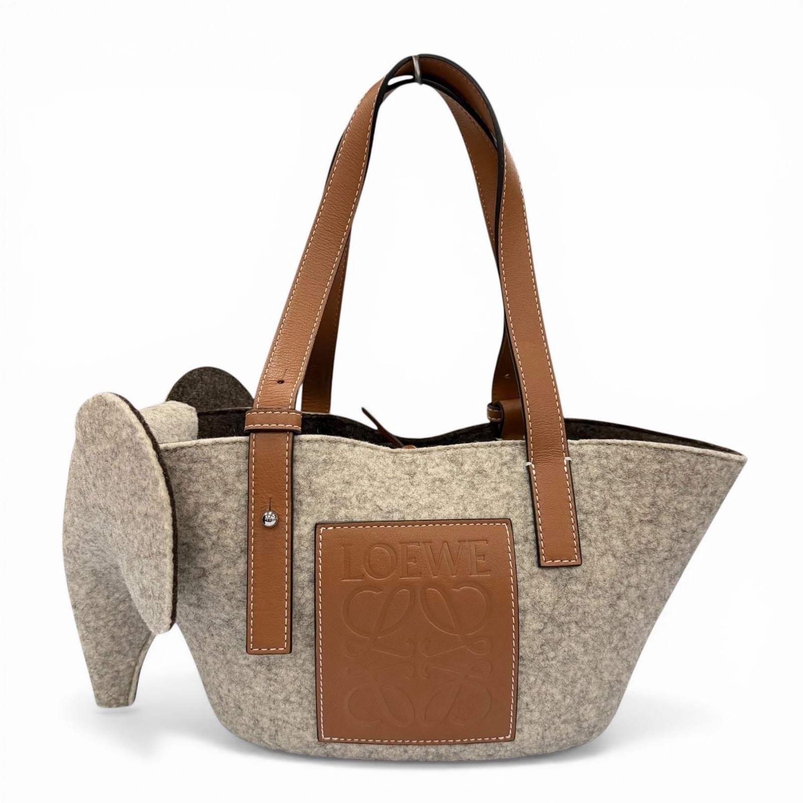 極美品 ロエベ ハンドバッグ グレー レディース