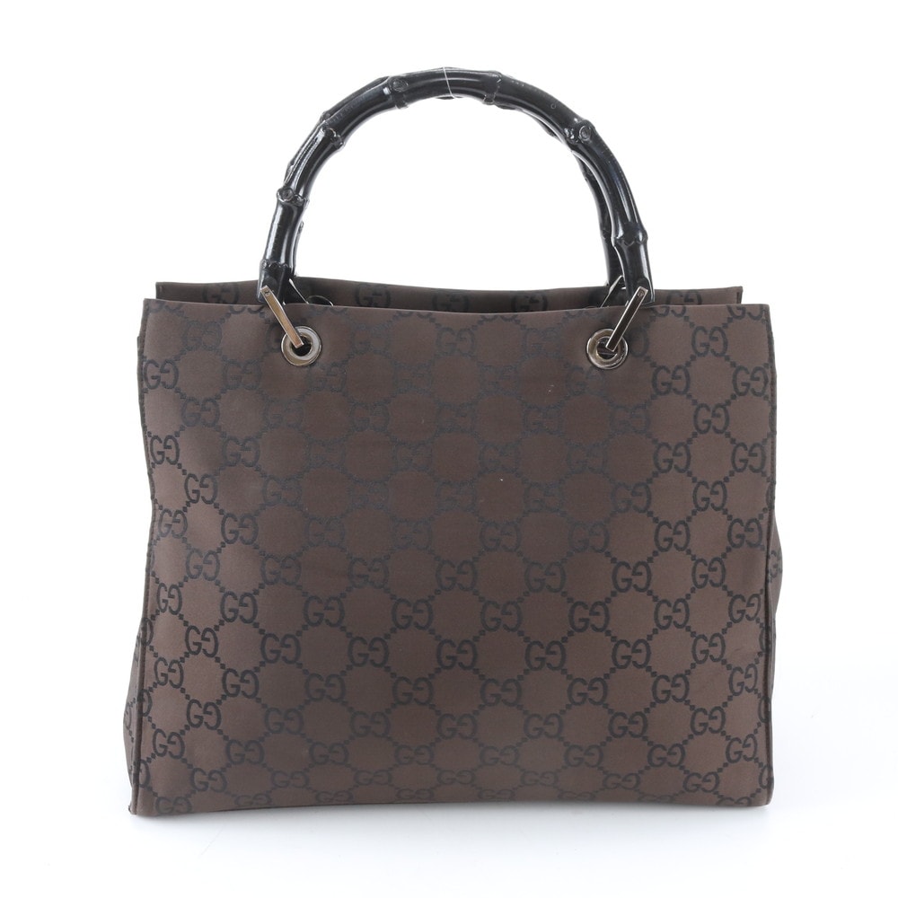 ■美品 グッチ バンブーGGナイロン 002 1010 トート バッグ