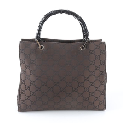 ■美品 グッチ バンブーGGナイロン 002 1010 トート バッグ