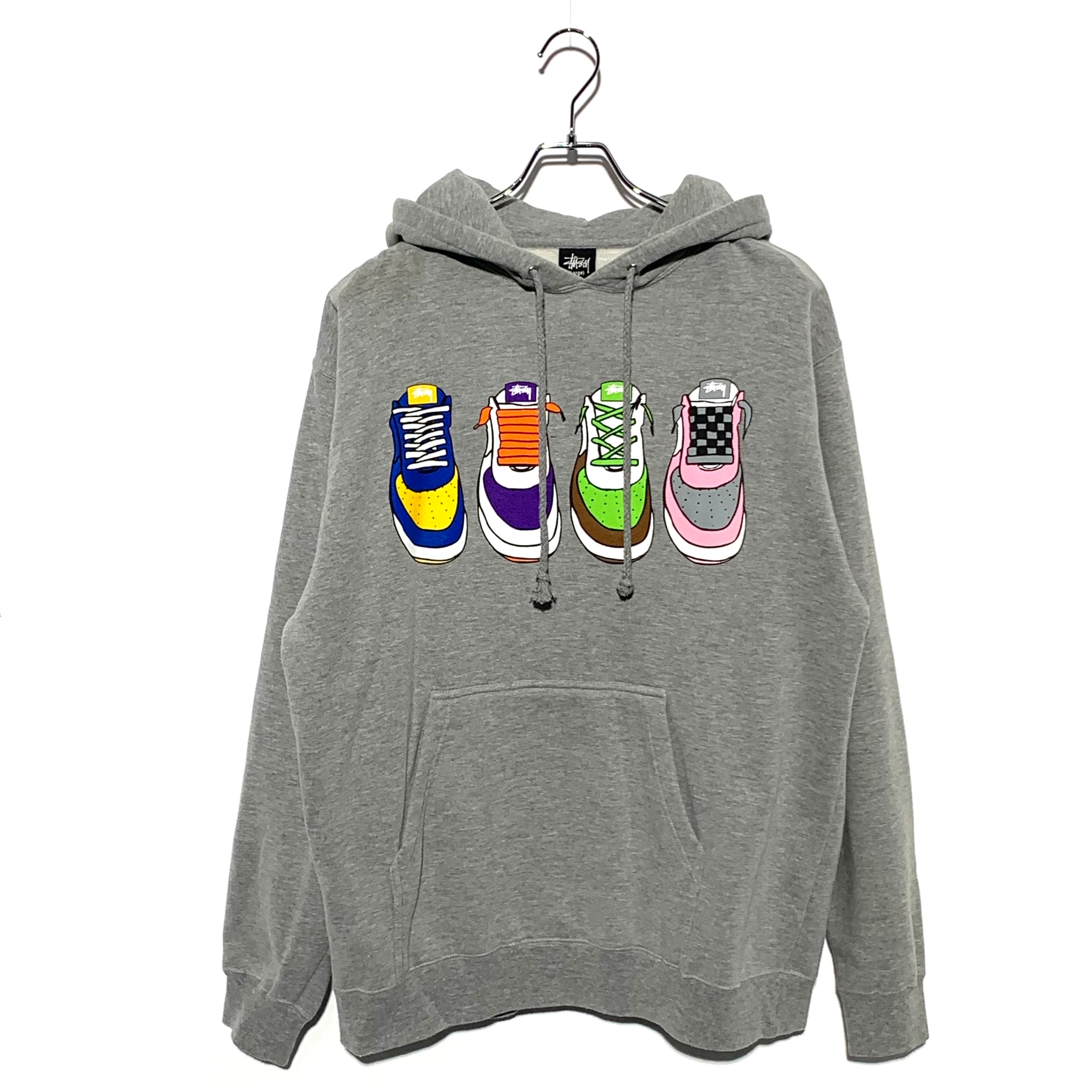 スニーカープリントフーディー グレー