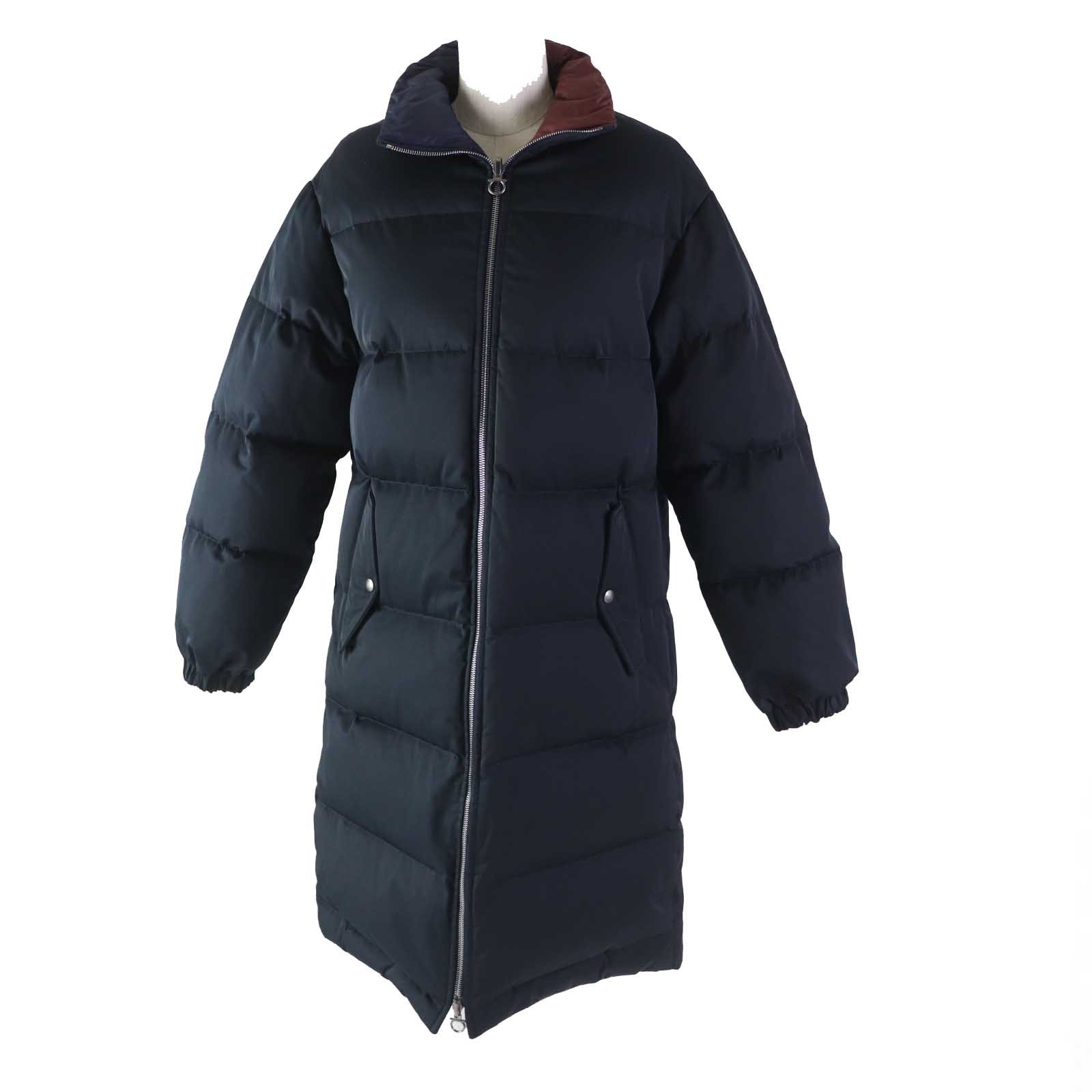 美品 サルヴァトーレフェラガモ リバーシブル ダウンコート ネイビー 38